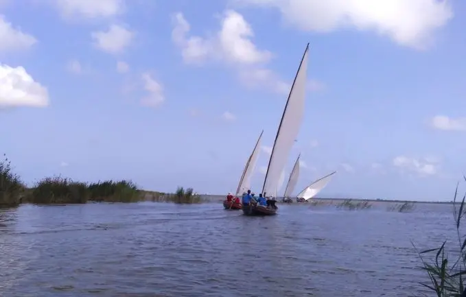 Touristenboote in der Albufera von Valencia